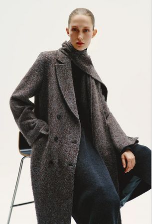 Wollmantel mit Schal M-L/manteau en laine avec écharpe M-L