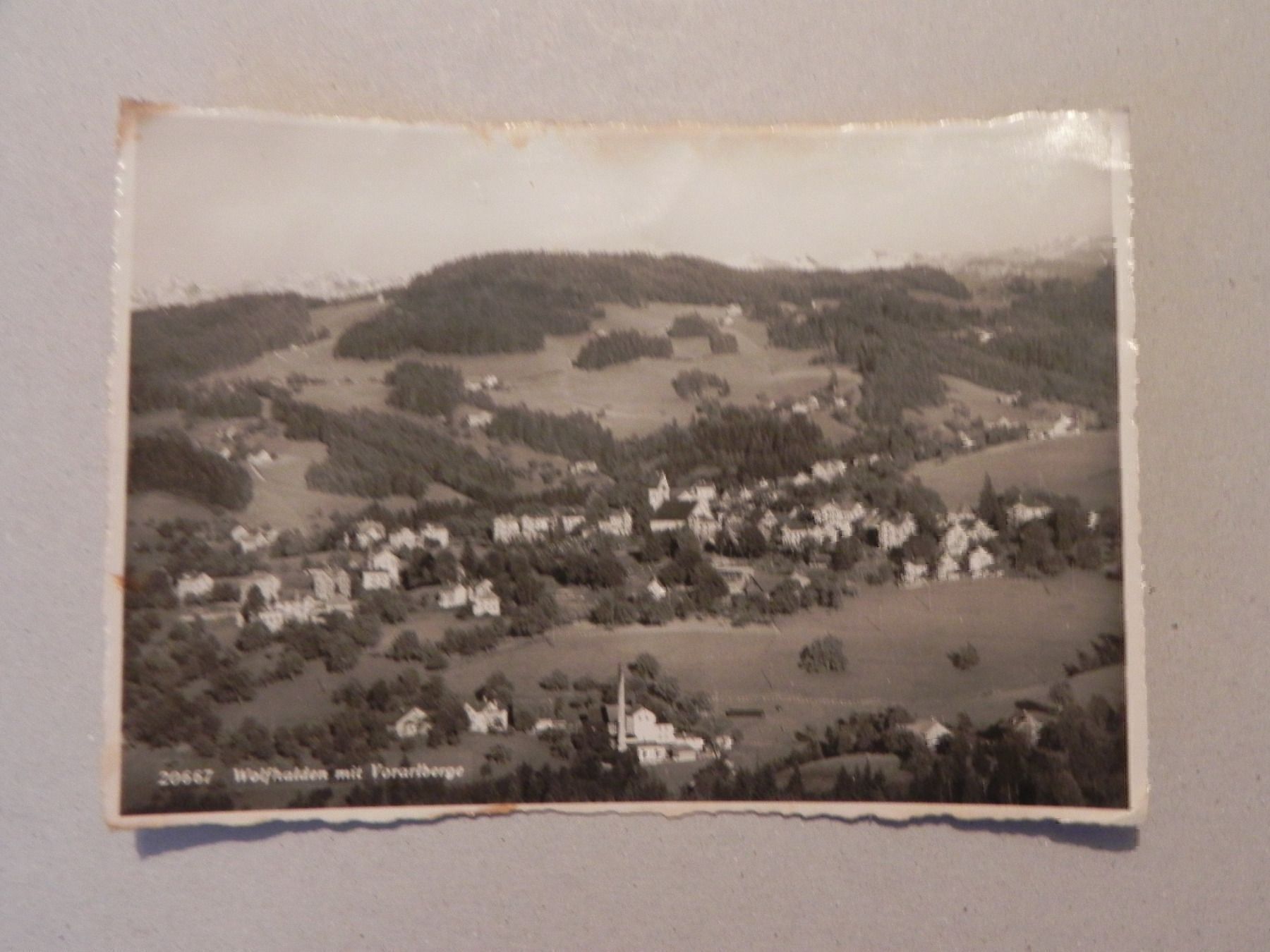 Cartoline postali: Ansichtskarte Wolfhalden Appenzell 1948 – Usato da Siebnen venduto da krimsie