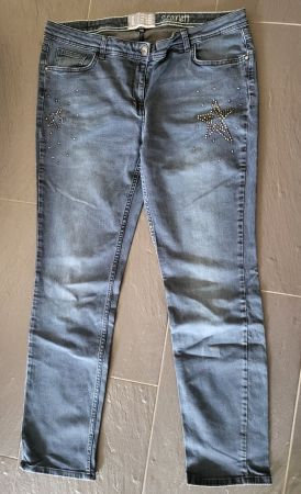 Dunkelblaue Jeans, Cecil, mit Sternen, Grösse 46 (36/30),