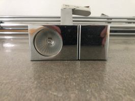 LAMPADA CON BINARI NEON PIU FARETTI PER CORRIDOIO O ESPOSIZI
