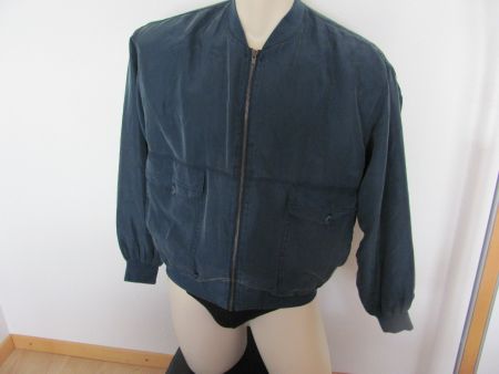 Meergrüner Blouson  Gr. M, Frühlingsjacke! 100% Seide