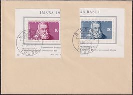 1948, W29+W30, FDC (Blockausschnitte) BASEL, ADRESSLOS 225.-