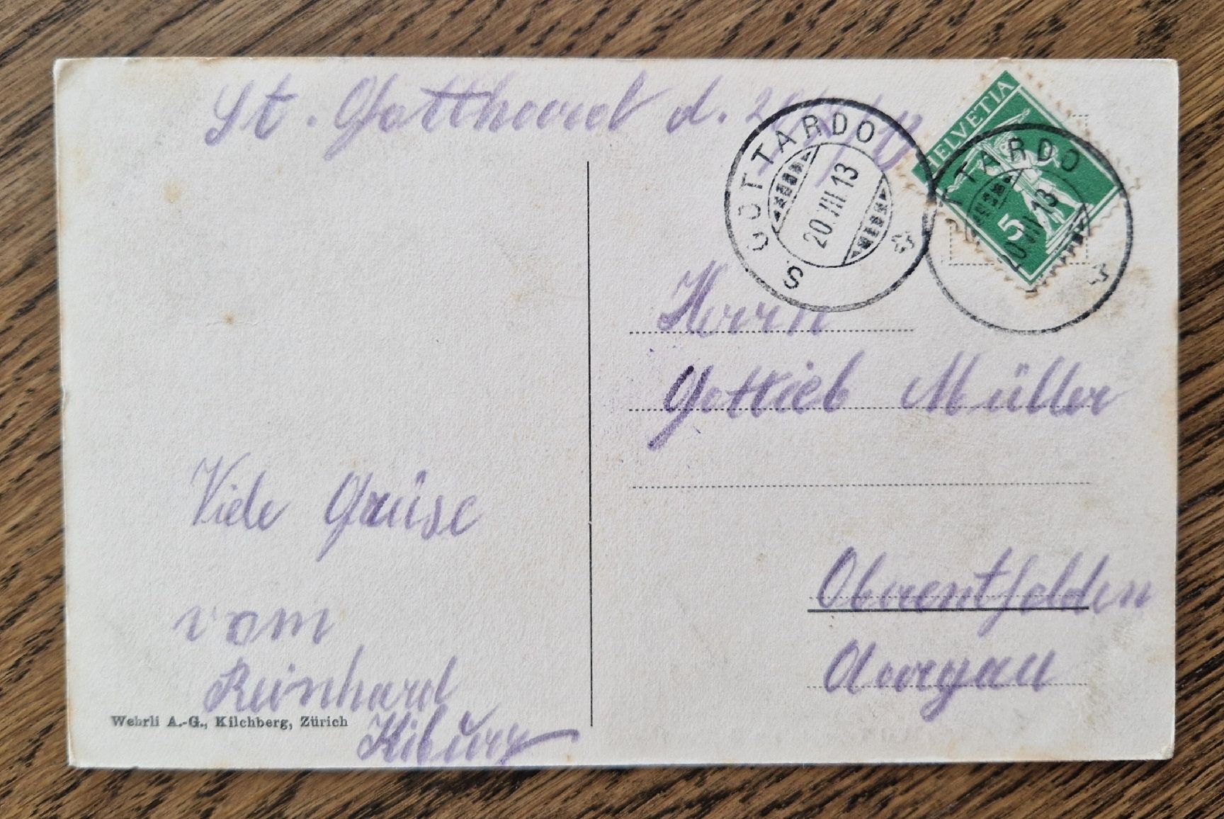Cartoline postali: Tremola am Gotthard 1913, Stempel Gottardo – Usato da Ebikon venduto da Donar50 1