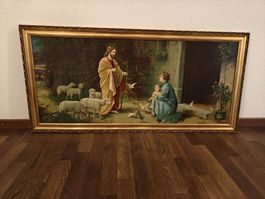 Kunstdruck – signiert Hans Zatzka – Jesus als guter Hirte