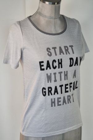 XS S 34 36 S.OLIVER T-Shirt START EACH DAY WITH A GREATFUL H