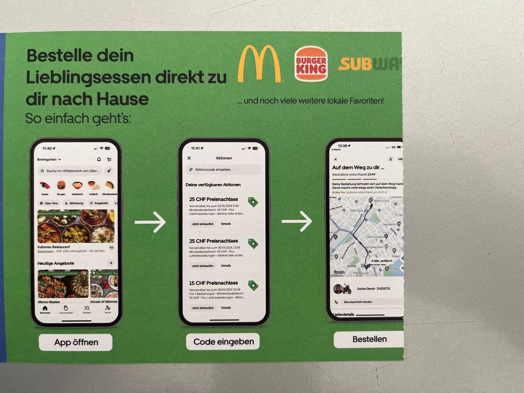 Buoni: Uber Eats 25.- Rabattcode auf zwei Bestellungen – Nuovo (secondo la descrizione) da Unterägeri venduto da flu_zp5d 2