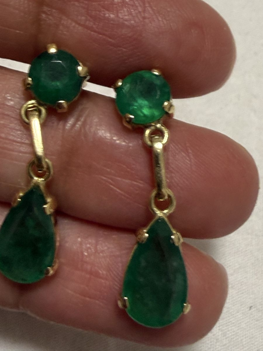 Ohrringe & -stecker: Ohrringe Gold18k mit Smaragd – Gebraucht aus Oberhof von RealStone 1