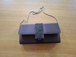 Exklusive braune Clutch mit Strass für spezielle Anlässe !