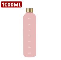 Wasserflasche 1L Kunststoff mit Zeitmarker ROSA BPA-frei!