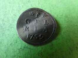 mir unbekannte Silbermünze von 1759    17 mm