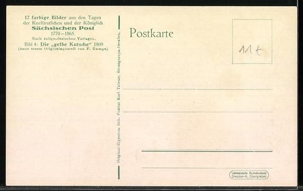 Cartoline postali: AK Reisende fahren mit der Postkutsche – Usato da Berlin venduto da bartko-reher 1
