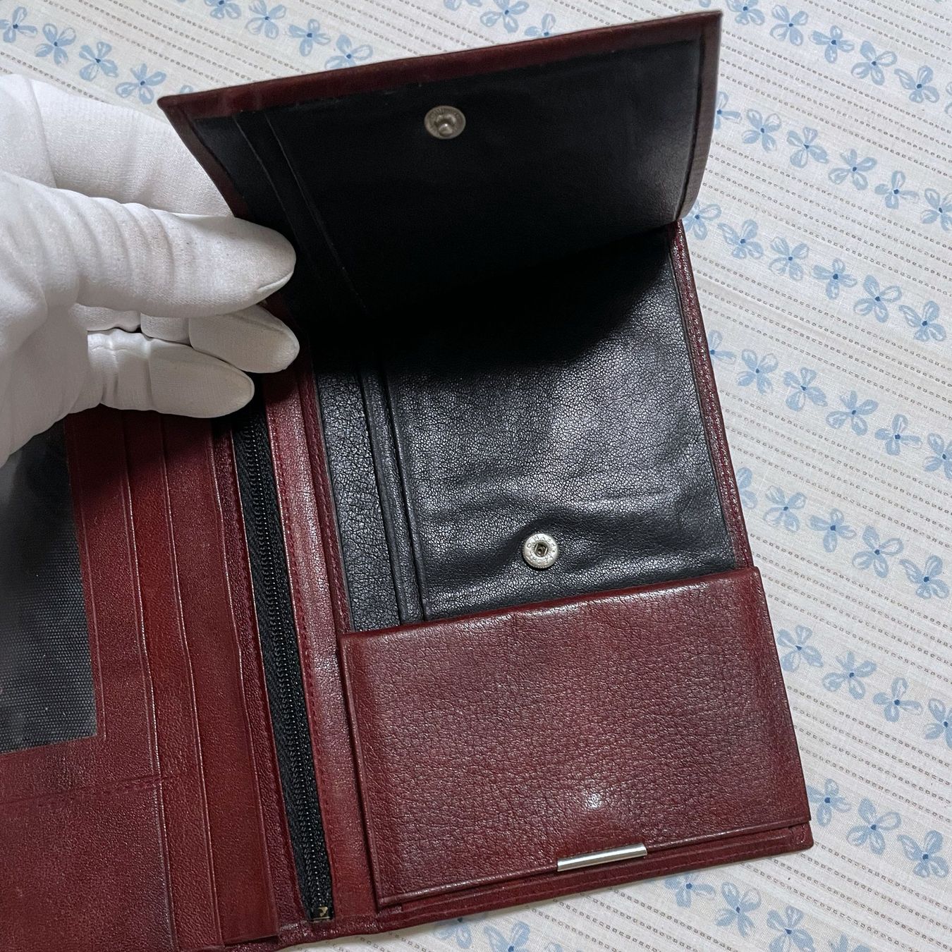 Portafogli: Brieftasche Leder dunkelrot bordeaux mit vielen Fächern – Usato da Brüttisellen venduto da Buxus 2