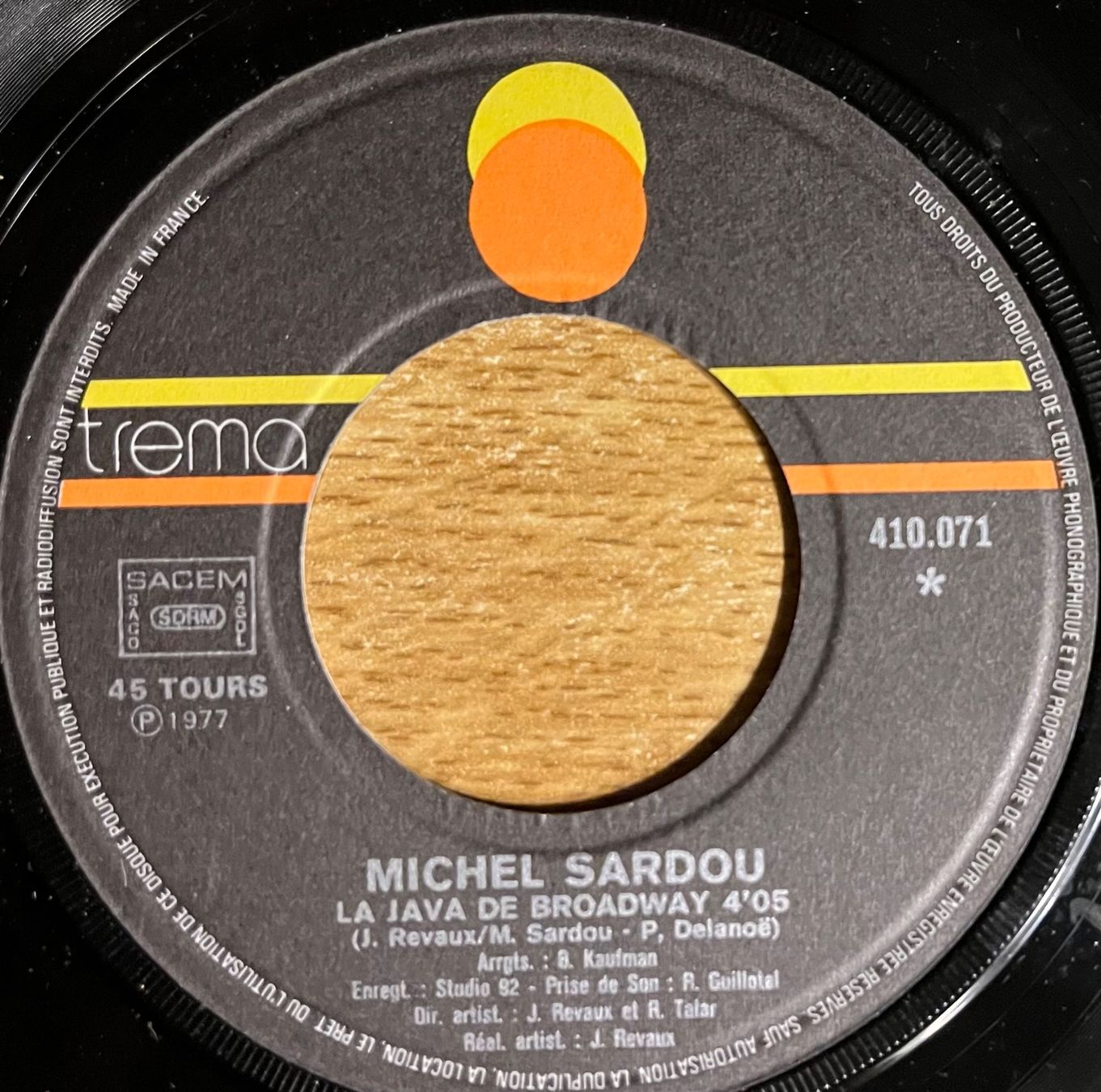 Dischi in vinile: MICHEL SARDOU - LA JAVA DE BROADWAY – Usato da Bussigny venduto da vinyl-pas-cher 2