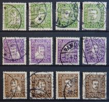 Dänemark Kat. 131-142 gest. 1924 Kat. 50 Euro