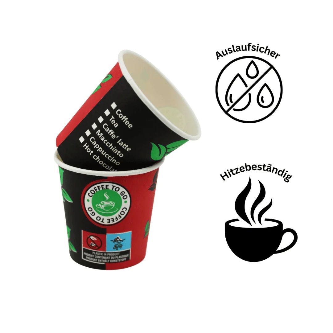 Tazze: 1000 Einweg Kaffeebecher 100ml / 4oz Schwarz/Rot – Nuovo e nell'imballaggio originale da Bülach venduto da StoreInShop.com 4