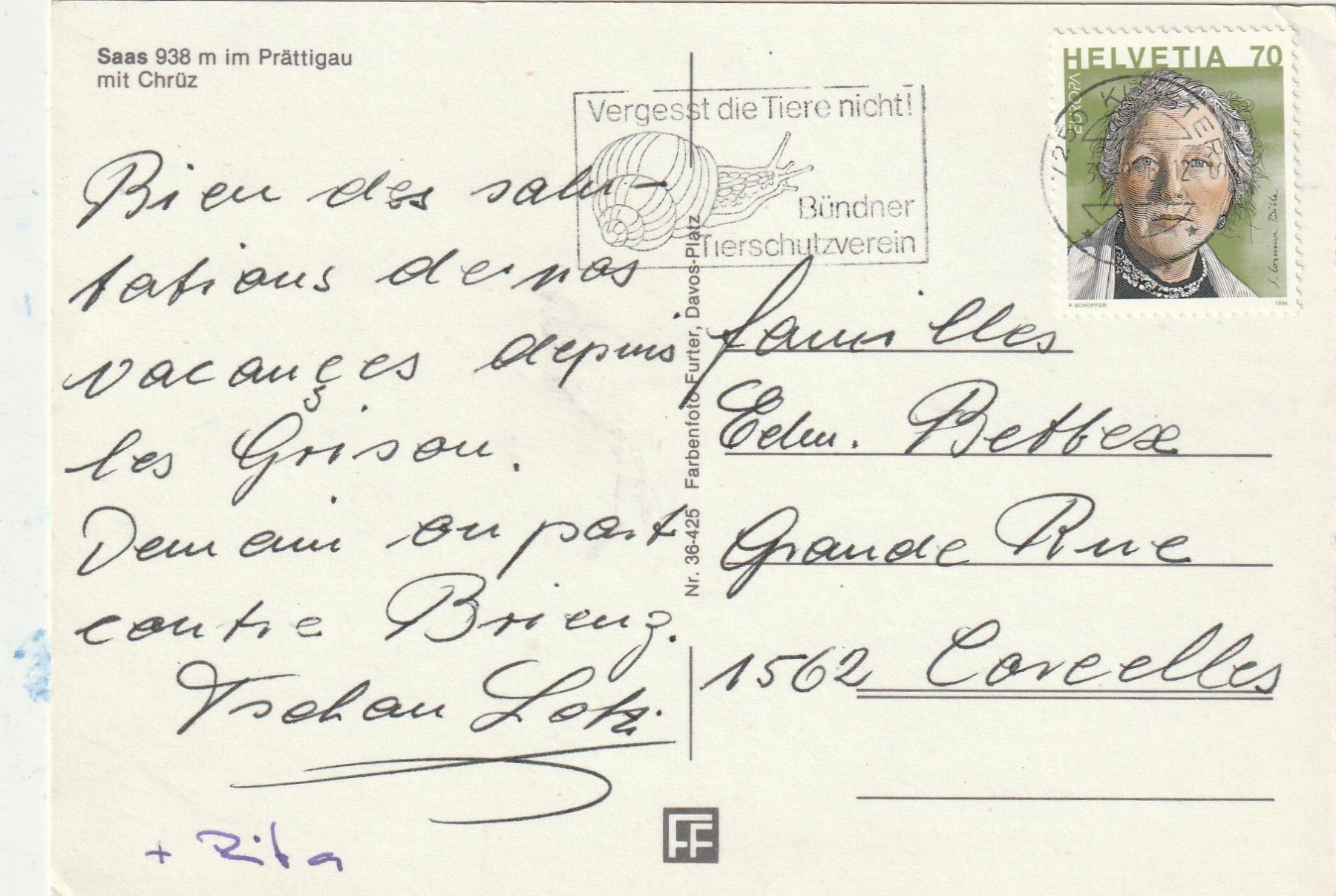 Cartoline postali: Saas im Prättigau – Usato da Lumbrein venduto da made02 1