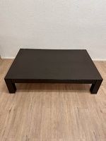 Natuzzi Holz Couchtisch Dunkelbraun mit Glasplatte & Rollen