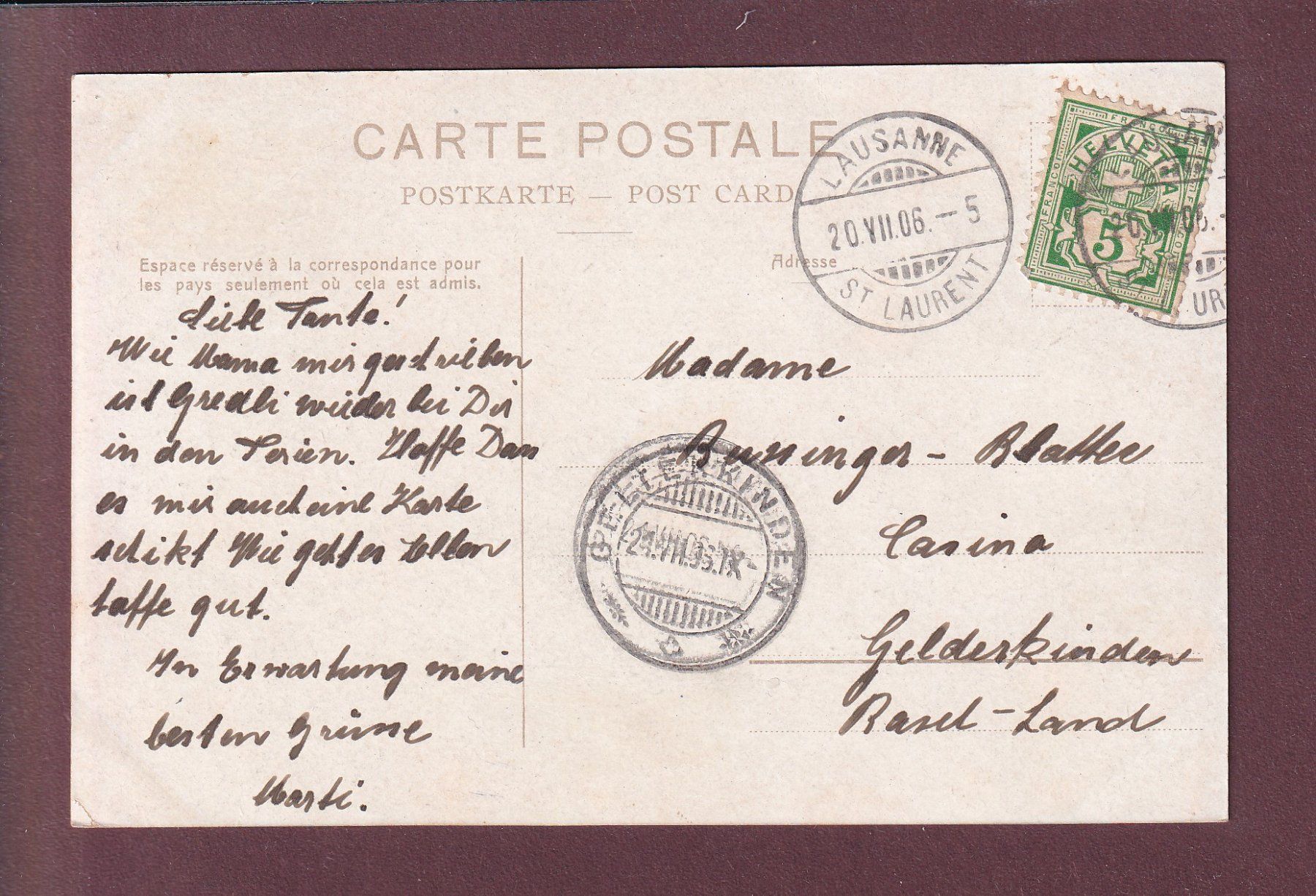 Cartes postales: LAUSANNE - Cathédrale - 1906 – D'occasion à Pully par nicecards 1