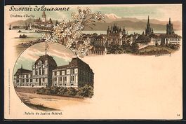 Litho Lausanne, Teilansicht, Chateau d'a