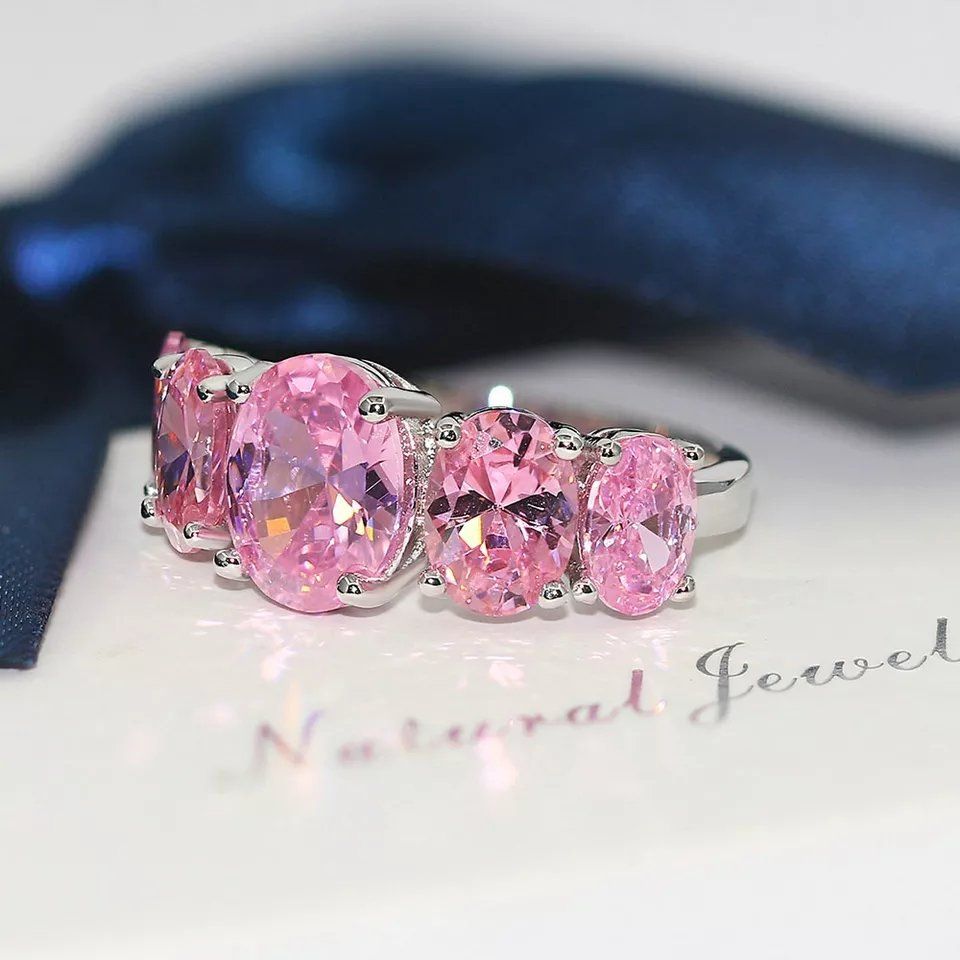 Anelli: Stilvoller Ring mit rosa Topas, 925 versilbert, Gr. 7 – Nuovo (secondo la descrizione) da Grenchen venduto da maretop 2