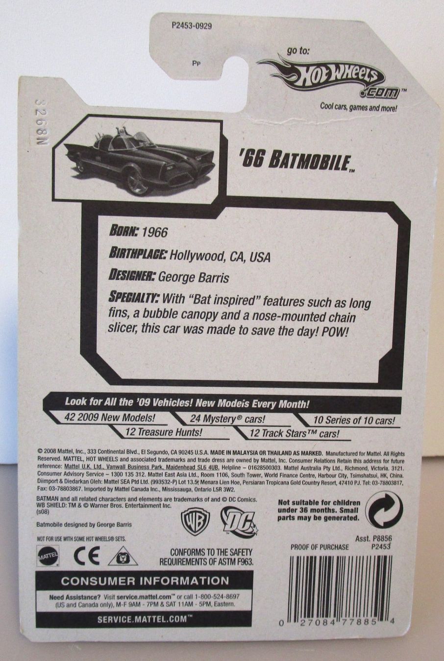Hot Wheels Modellini d'auto: HOT WHEELS '66 BATMOBILE – Nuovo e nell'imballaggio originale da Chêne-Bourg venduto da breno56 6