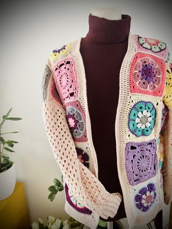 Handgestrickte Jacke Vintage Look 🌸Unikat🌸
