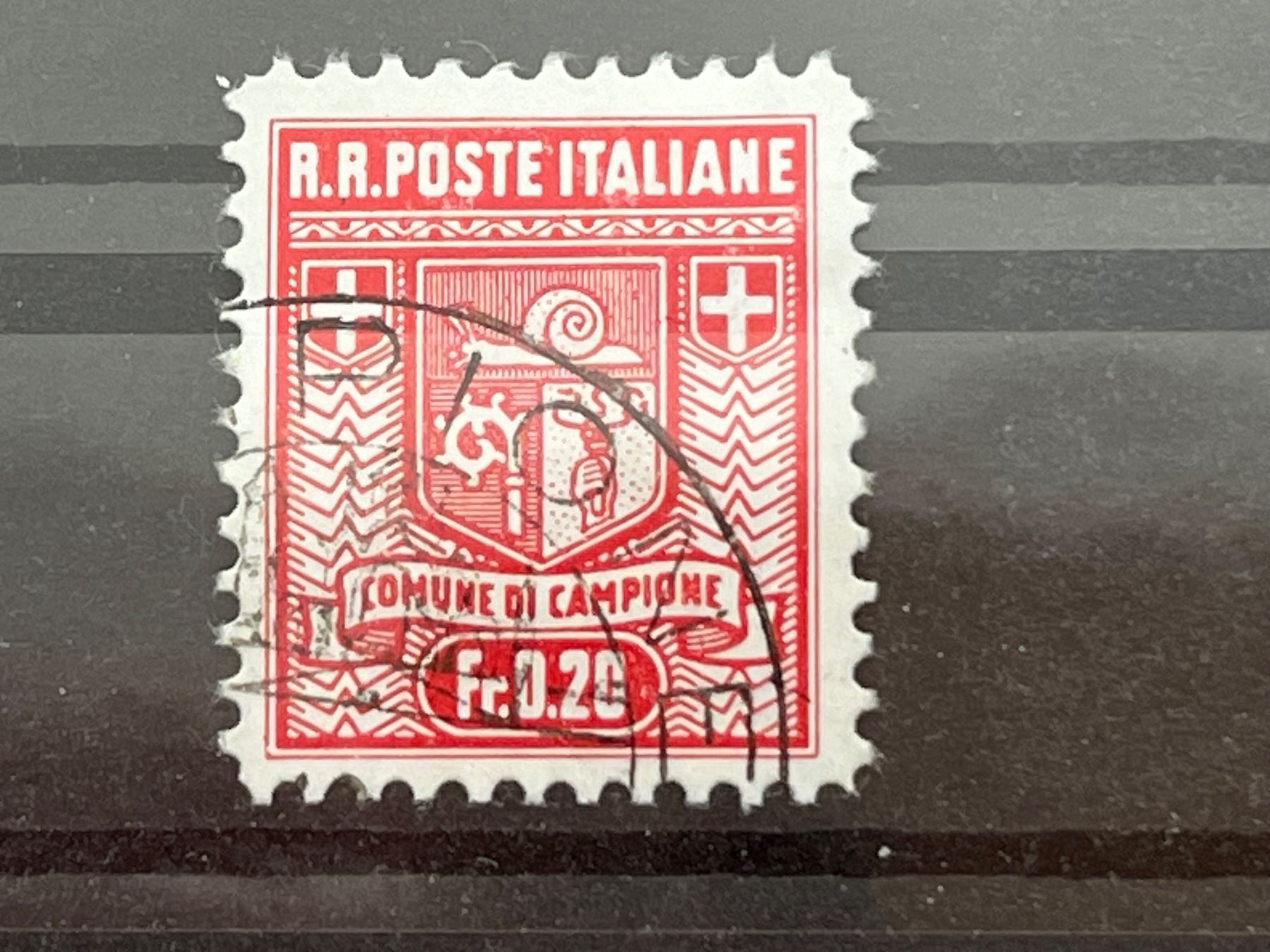 Alle Briefmarken: Comune di Campione, 20 Rp – Gebraucht aus Romanshorn von luxcollect