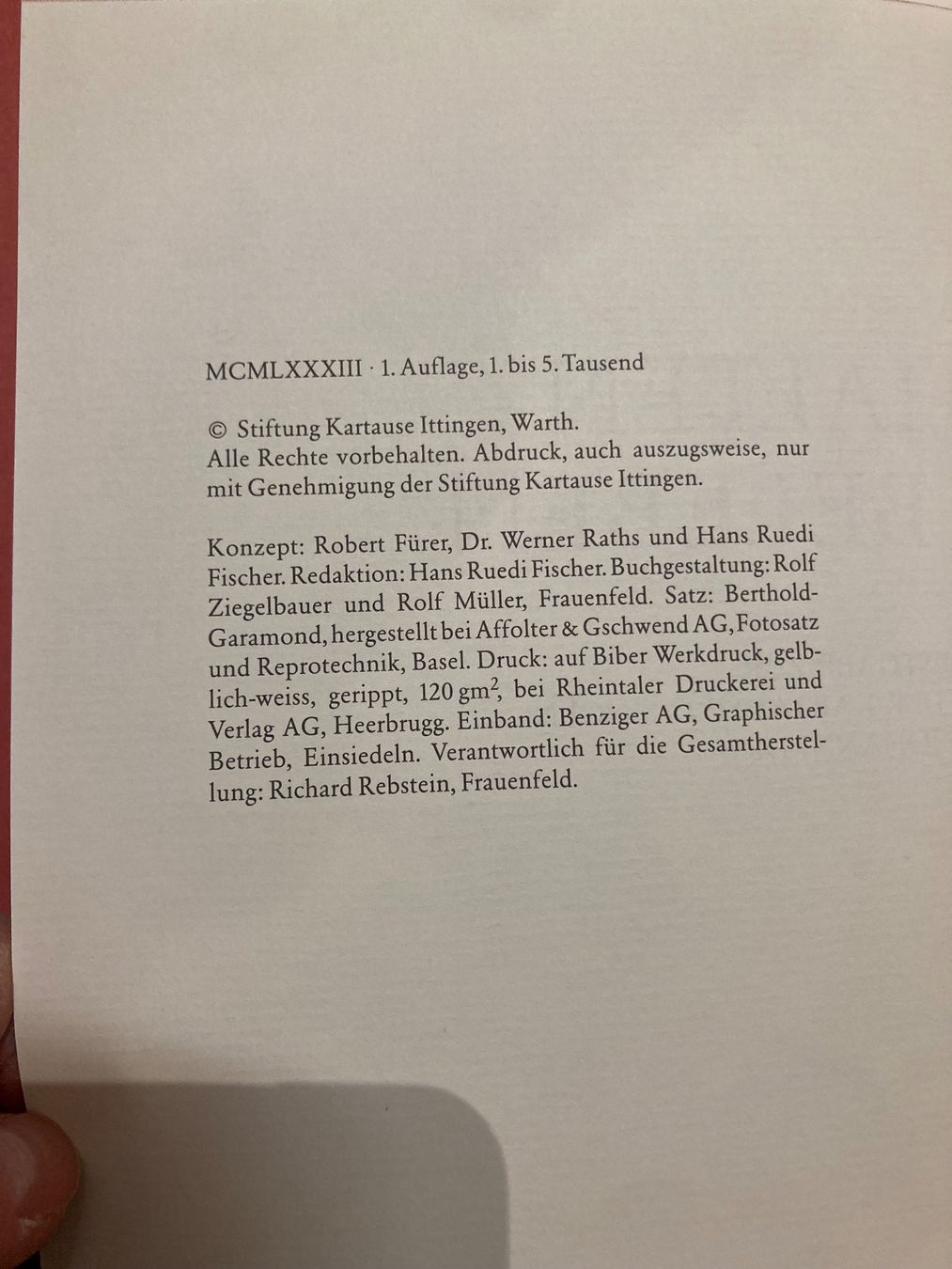 Libri: Festgabe Einweihung Kartause Ittingen 1983 – Usato da Adliswil venduto da tchest007 3