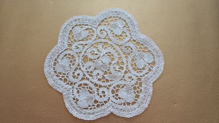 Spitzendeckchen Spitzendeckeli D18 cm Deckeli Weiss Klöppel