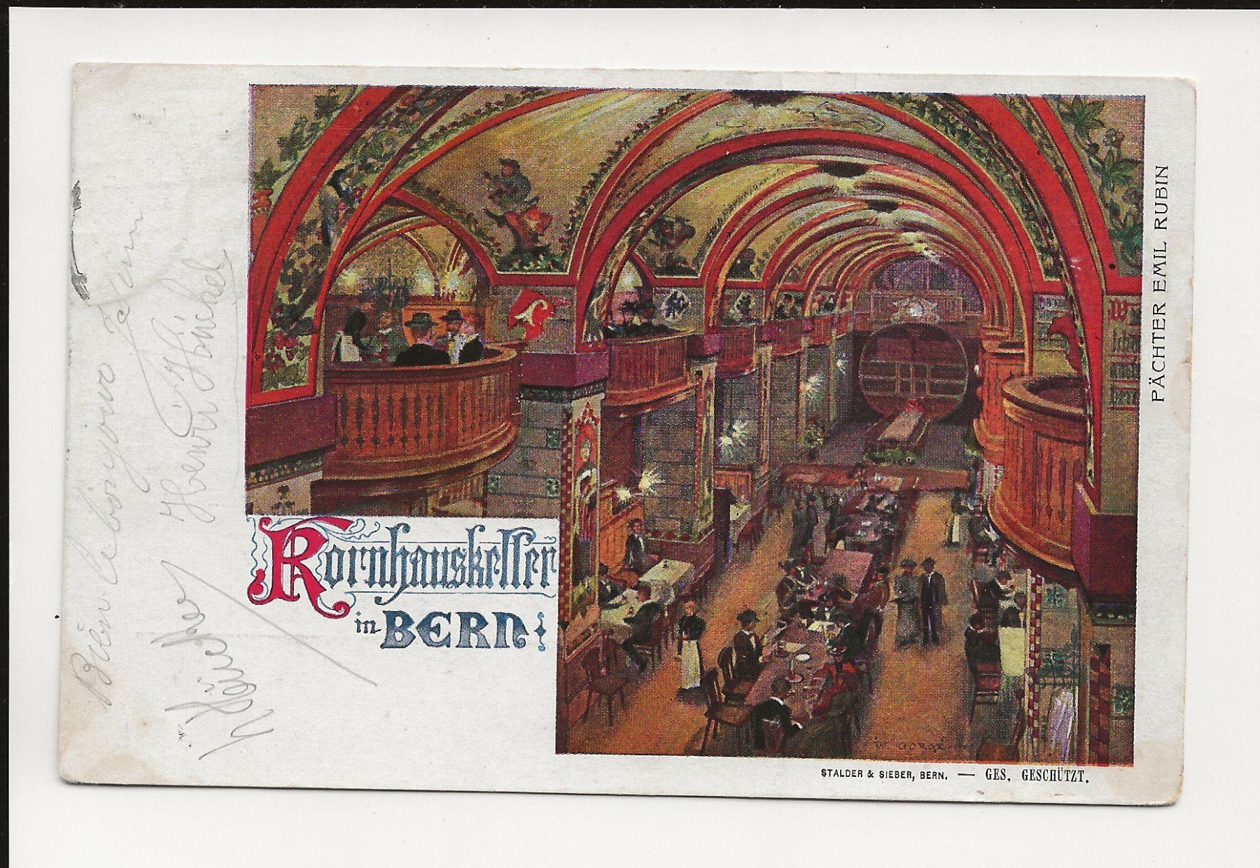 Cartoline postali: AK 1906 Kornhauskeller in Bern Innenansicht – Usato da Greifensee venduto da 315WDO