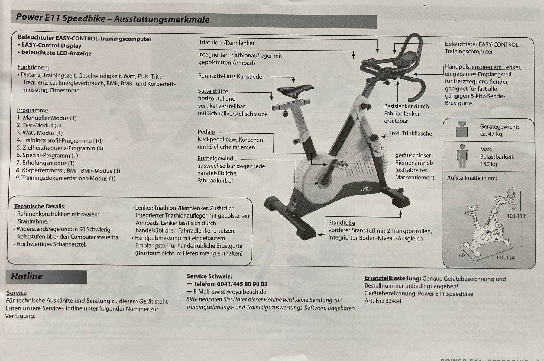 Aldi Hometrainer: Crane Indoor Bike weiss – Usato da Pfäffikon SZ venduto da ohayo 3