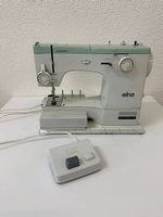 Vintage Nähmaschine Elna Automatic aus Metall mit Koffer