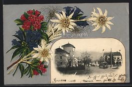 Reinach, Strassenpartie mit Strassenbahn