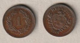 1 Rappen 1900 sehr schön