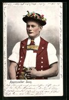 Junger Appenzeller Senn mit blumengeschm