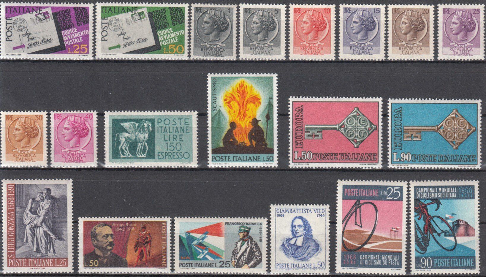Alle Briefmarken: Italien 1968 postfrisch – Gebraucht aus Bürglen TG von StampGraf 1
