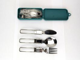 Kit Couverts Pliables Inox - Neuf - Vert