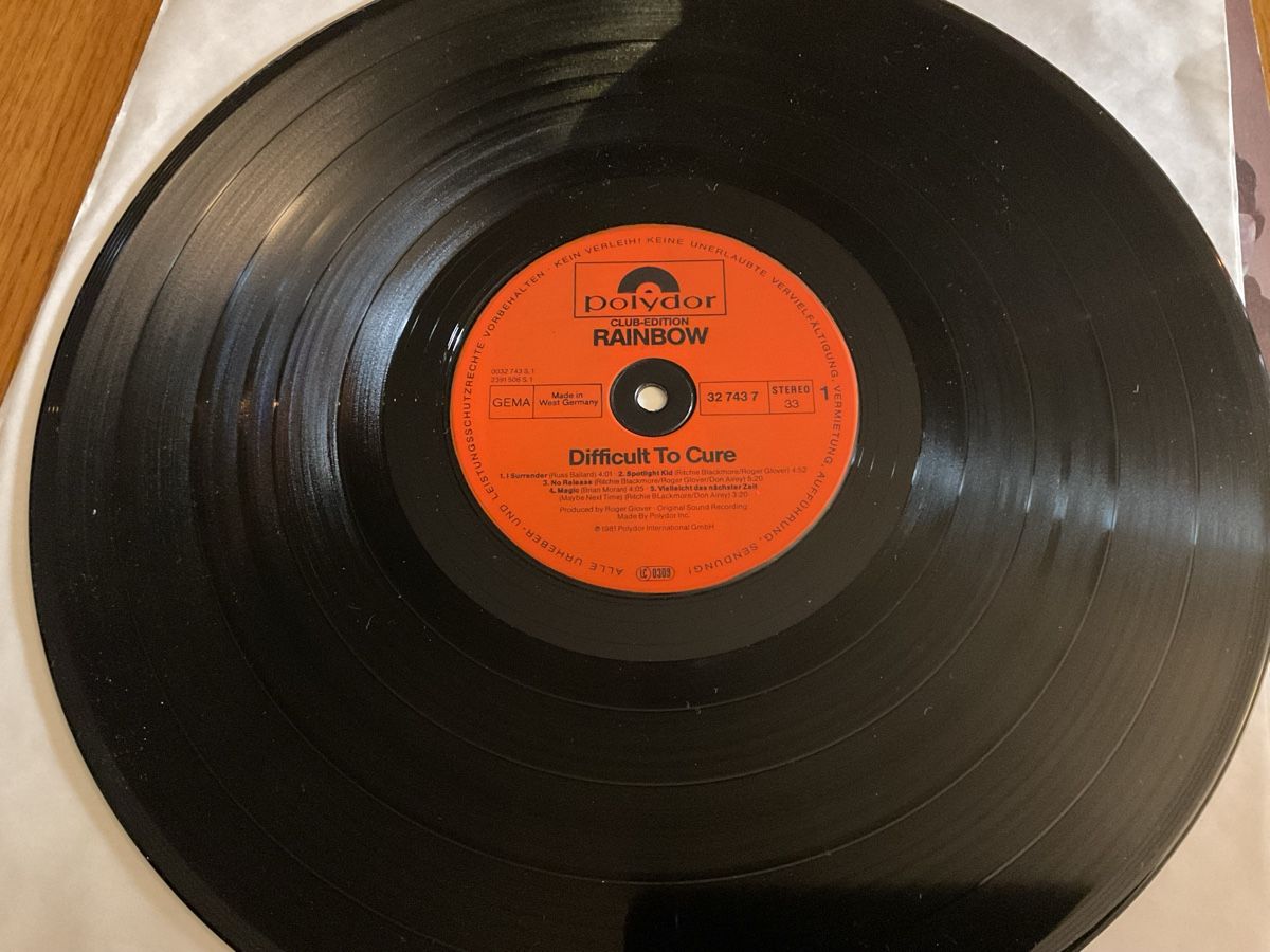Dischi in vinile: Rainbow - Difficult To Cure LP Vinyl Club Edition 1981 – Usato da Steinach venduto da Quarkie 2