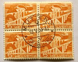 4er Block Nr.298 Stempelt Muttenz 1949
