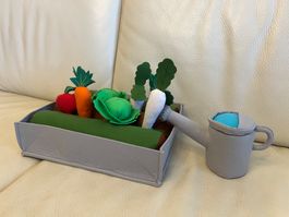 Filzgemüse-Spielset, Garten-Spielzeug & Spielzeug-Gießkanne