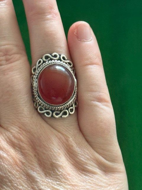 Bagues: Vintage Ring Continental Silber mit Karneolstein Size 57 – D'occasion à Osco par Gatto_Nero 3