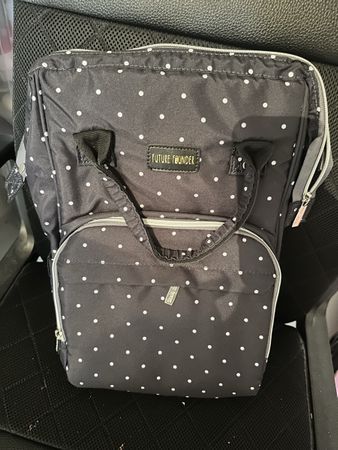 Wickeltasche Future Founder dunkelblau mit Punkten neu