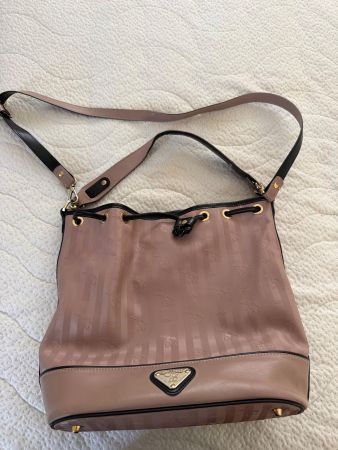 Maison Mollerus Beuteltasche rosa grau gebraucht