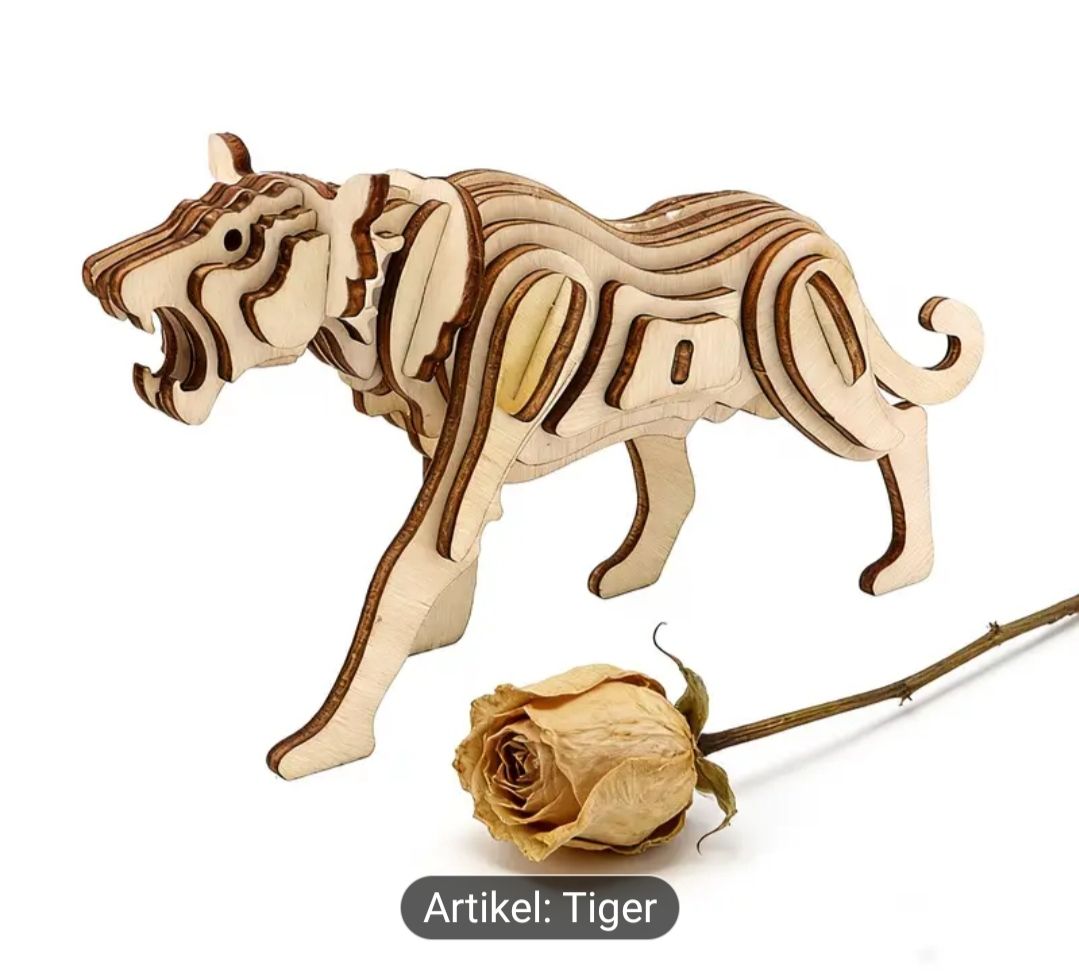 Kit bricolage: Cooles Holzpuzzle Tiger - 3D Modellbausatz - Neu! – Nuovo e nell'imballaggio originale da St. Erhard venduto da Lauko123 1