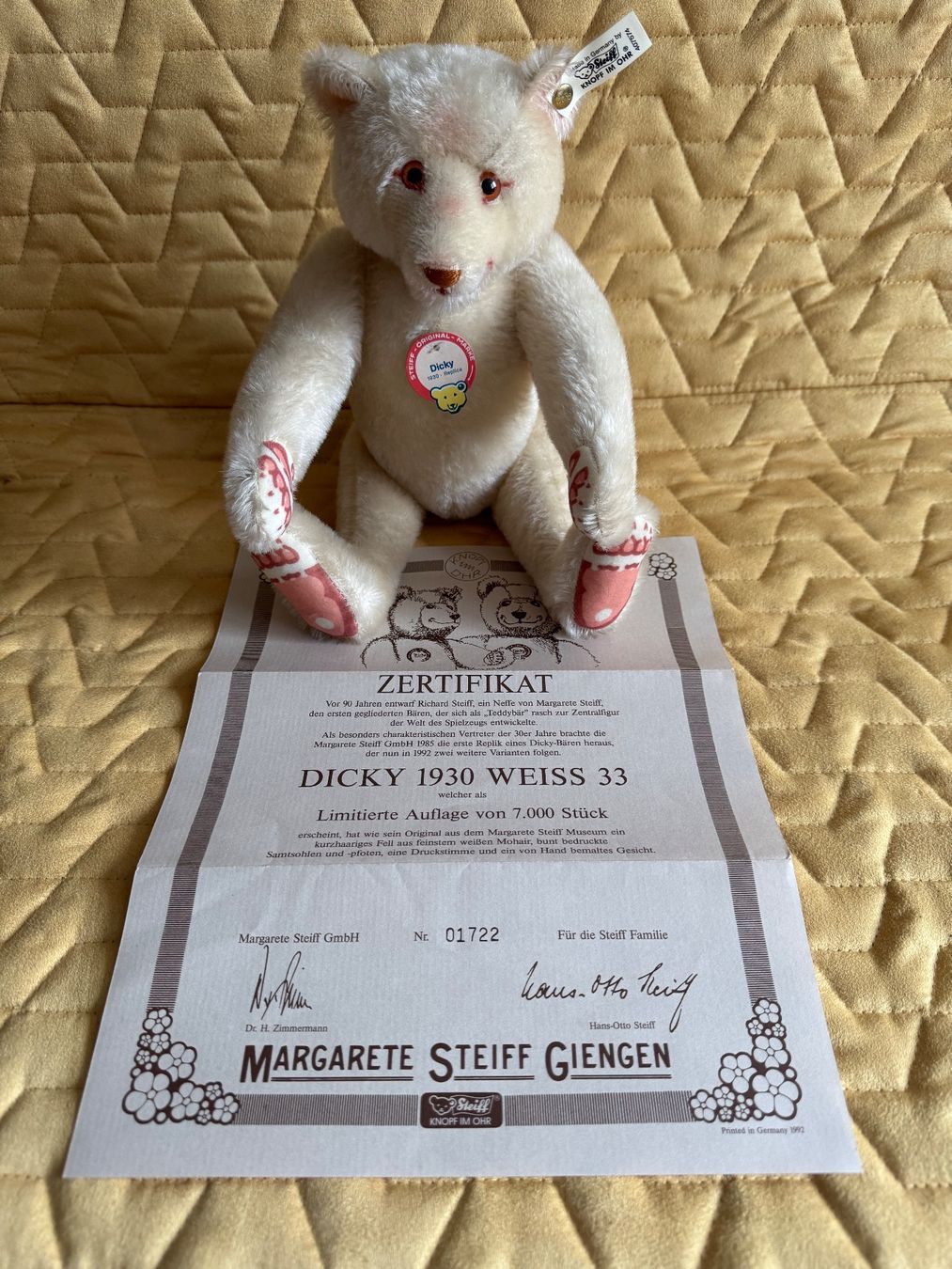 Steiff Spielzeuge: Steiff Bär Dicky 1912, Sammlerstück – Gebraucht aus Schweizersholz von Sarah1234 3