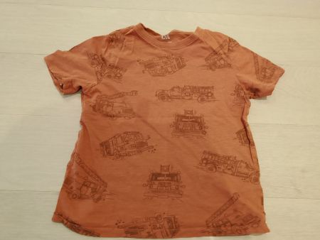 C&A Kinder T-Shirt mit Feuerwehrauto Druck Grösse 130