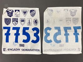 Startnummer Engadin Skimarathon 1980 Langlauf Ski Sport