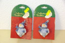 2x Schneemann für Weihnachtsbaum
