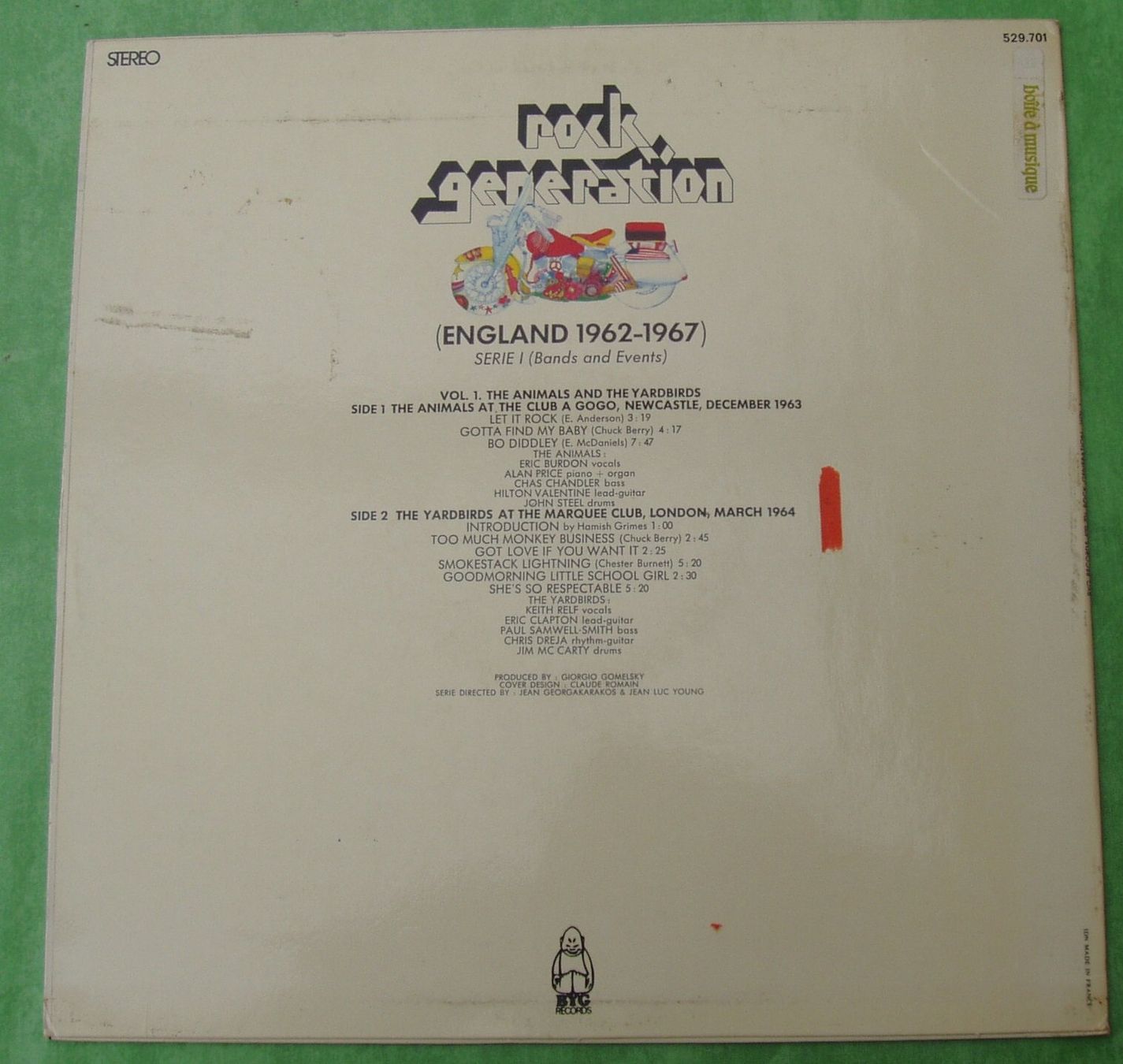 Vinyles: ANIMALS & YARDBIRDS Rock Generation Vol. 1 – D'occasion à Boussens par catfood01 1
