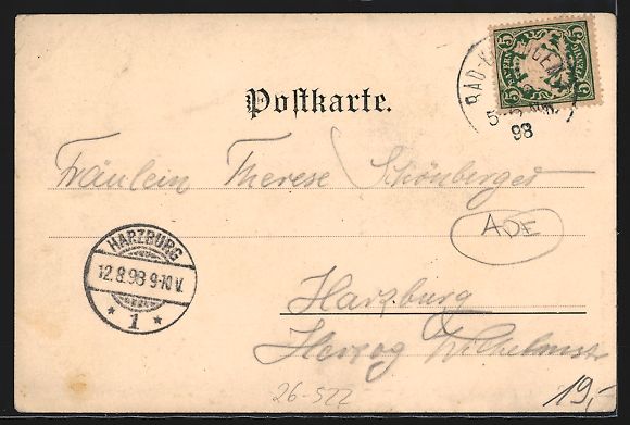 Cartoline postali: Mathilde Ade: Frau mit Kescher und Brief – Usato da Berlin venduto da bartko-reher 1